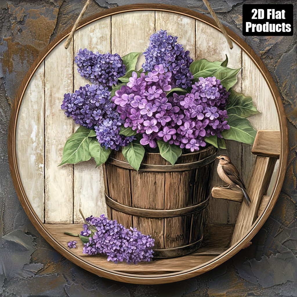 Home Bar And Kitchen - CIFBUY Modern Lavender Aluminum Wall Art