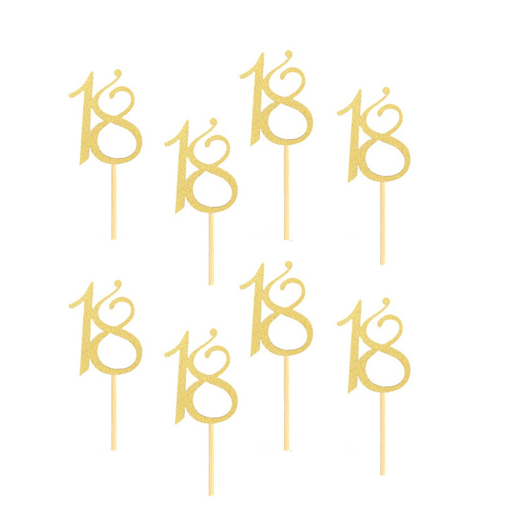 Ice Pick Pick - 48Pcs 18Th Birthday Cake Toppers Creative