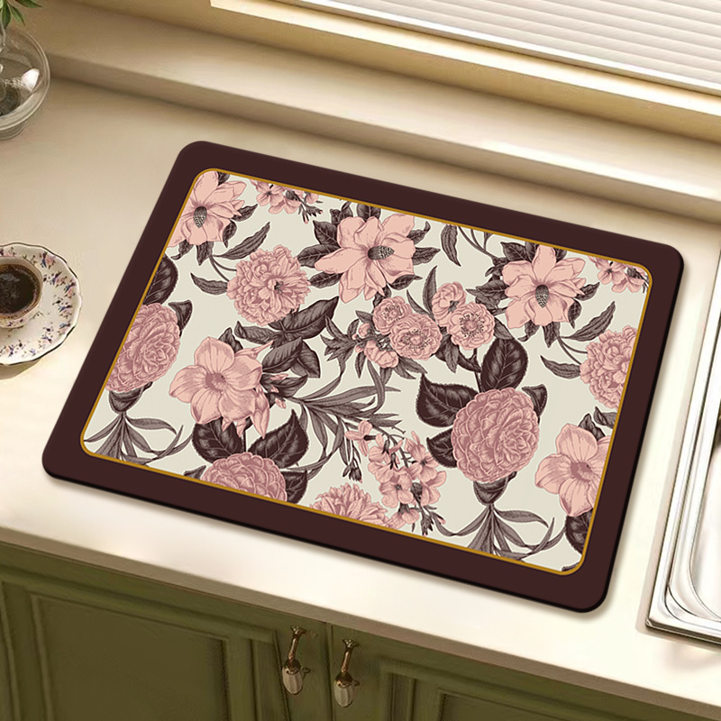 Bar Mat Rubber - Non-slip Diatomaceous Mud Drying Mat for