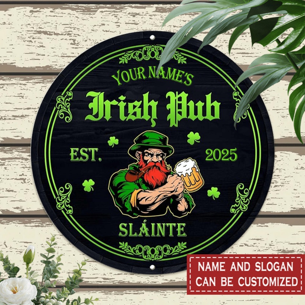 Home Bar Signs - [2D Flat] Custom Name Irish Pub