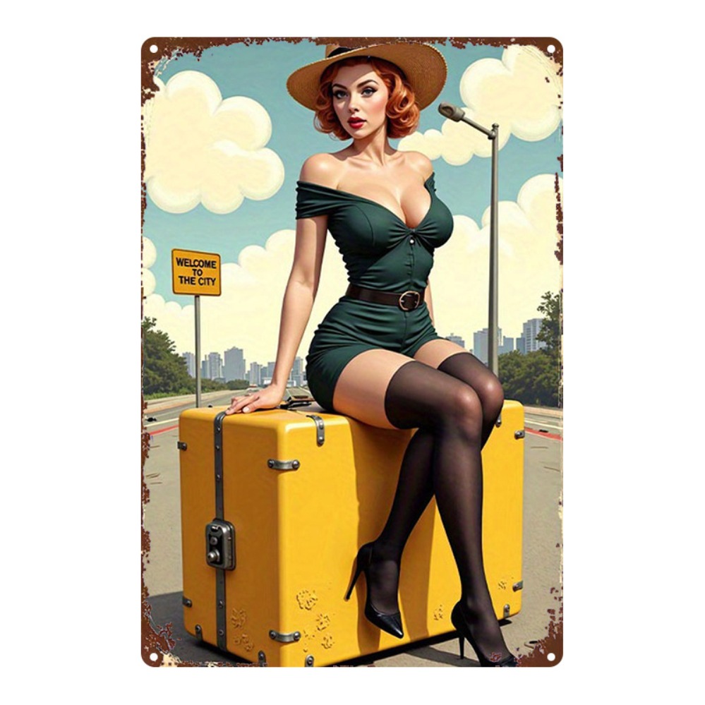 Vintage Beauty with Suitcase M - Home Bar And Kitchen ulasan dan harga