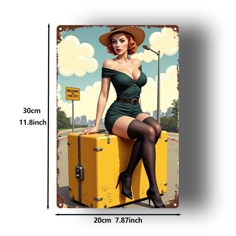 Vintage Beauty with Suitcase M - Home Bar And Kitchen ulasan dan harga