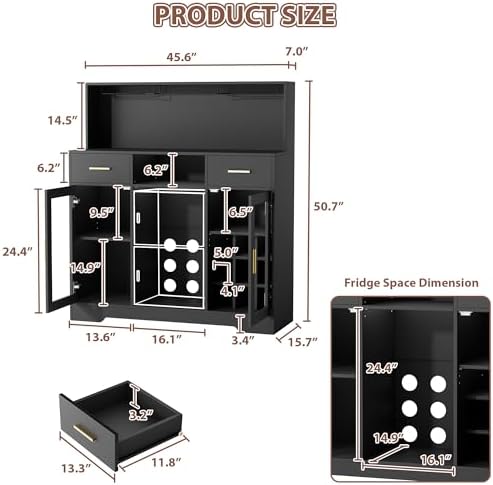 Mini Fridge Cabinet with Stora - Home Bar And Fridge ulasan dan harga