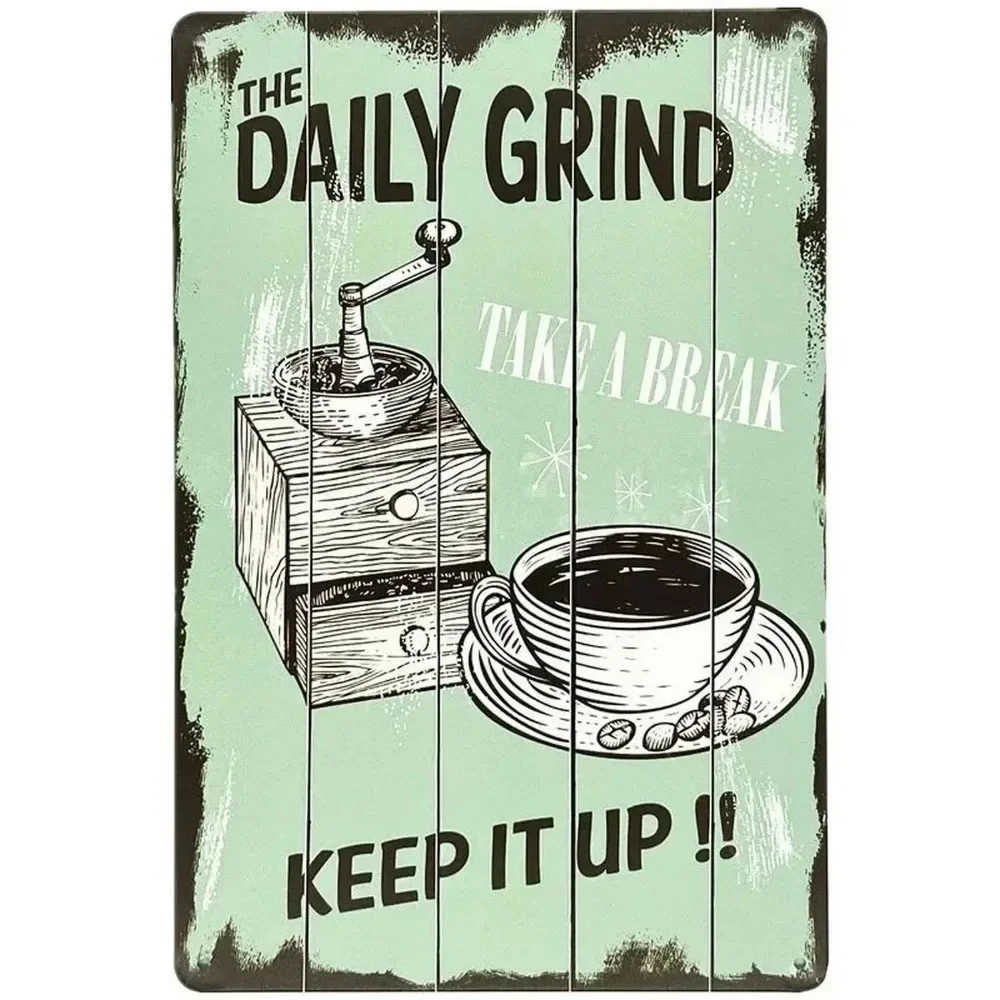 Plaque Metal Signs Drink Coffe - Home Bar And Coffee ulasan dan harga