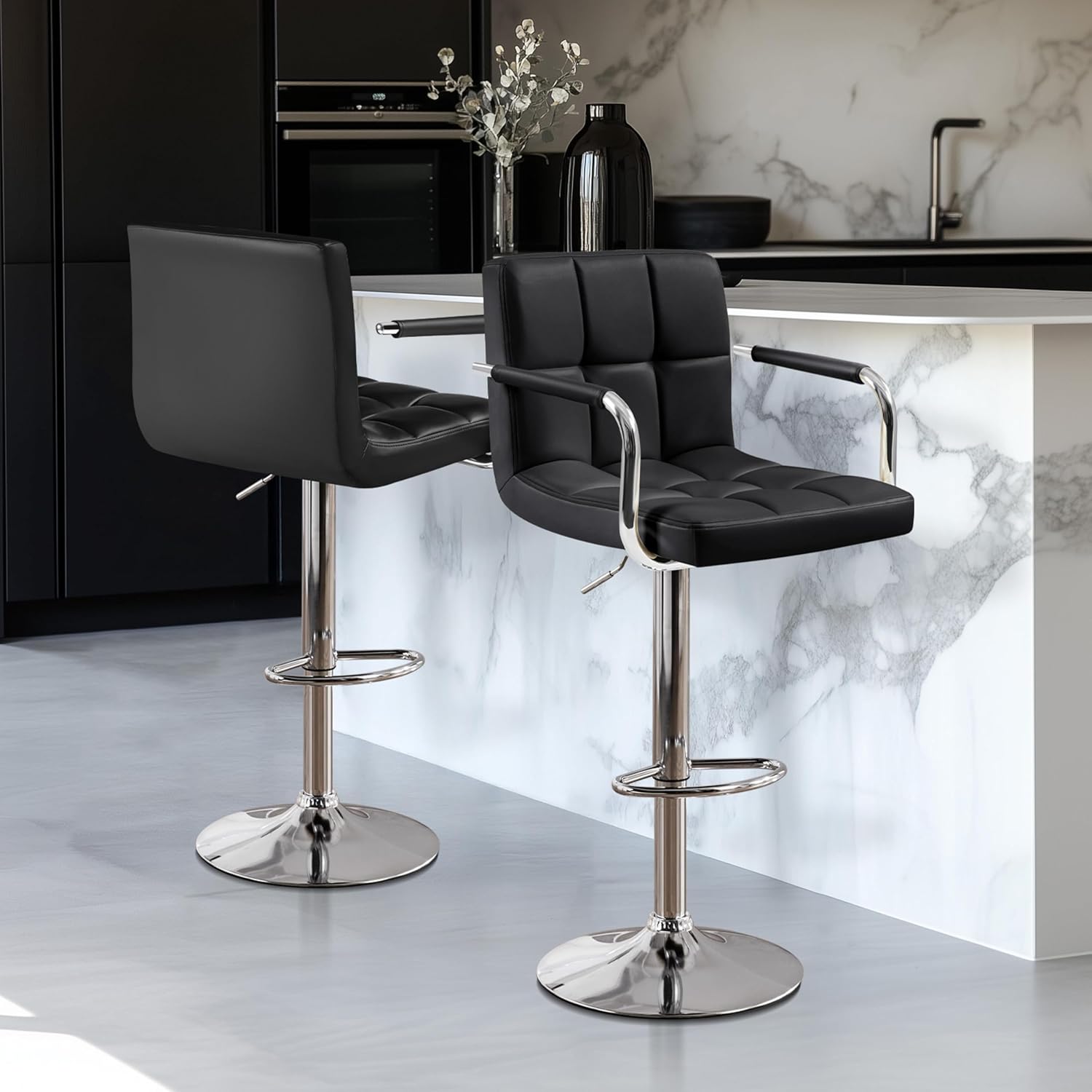 Bar Stools Set Of 2, PU Leathe - Home Bar Stools ulasan dan harga