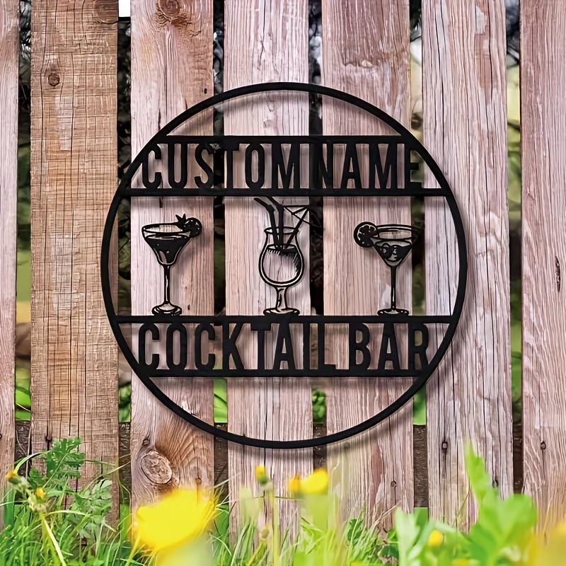 Custom Name Cocktail Bar Sign, - Home Bar Signs ulasan dan harga