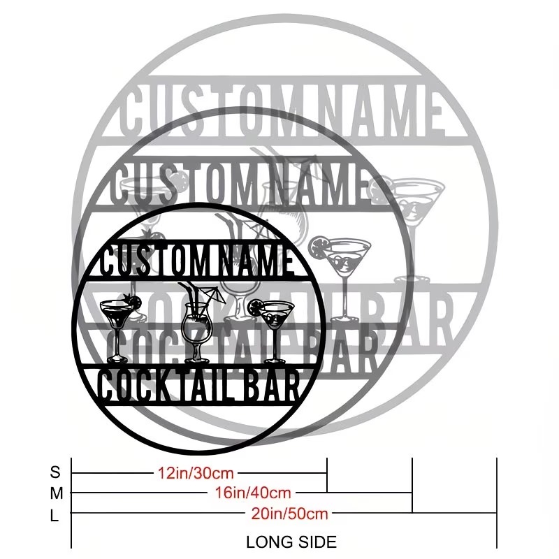 Custom Name Cocktail Bar Sign, - Home Bar Signs ulasan dan harga