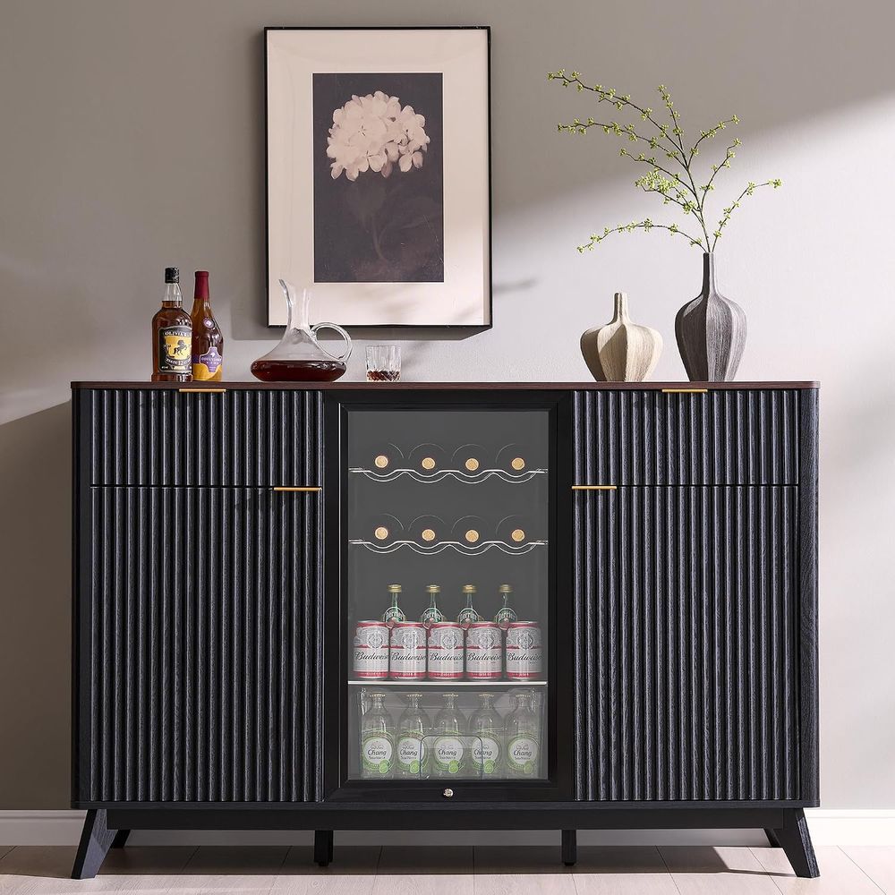 60 Coffee Bar Cabinet with Min - Home Bar And Fridge ulasan dan harga