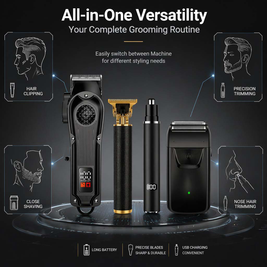 4-in-1 Men's Hair Clipper Set  - Home Barbershop ulasan dan harga