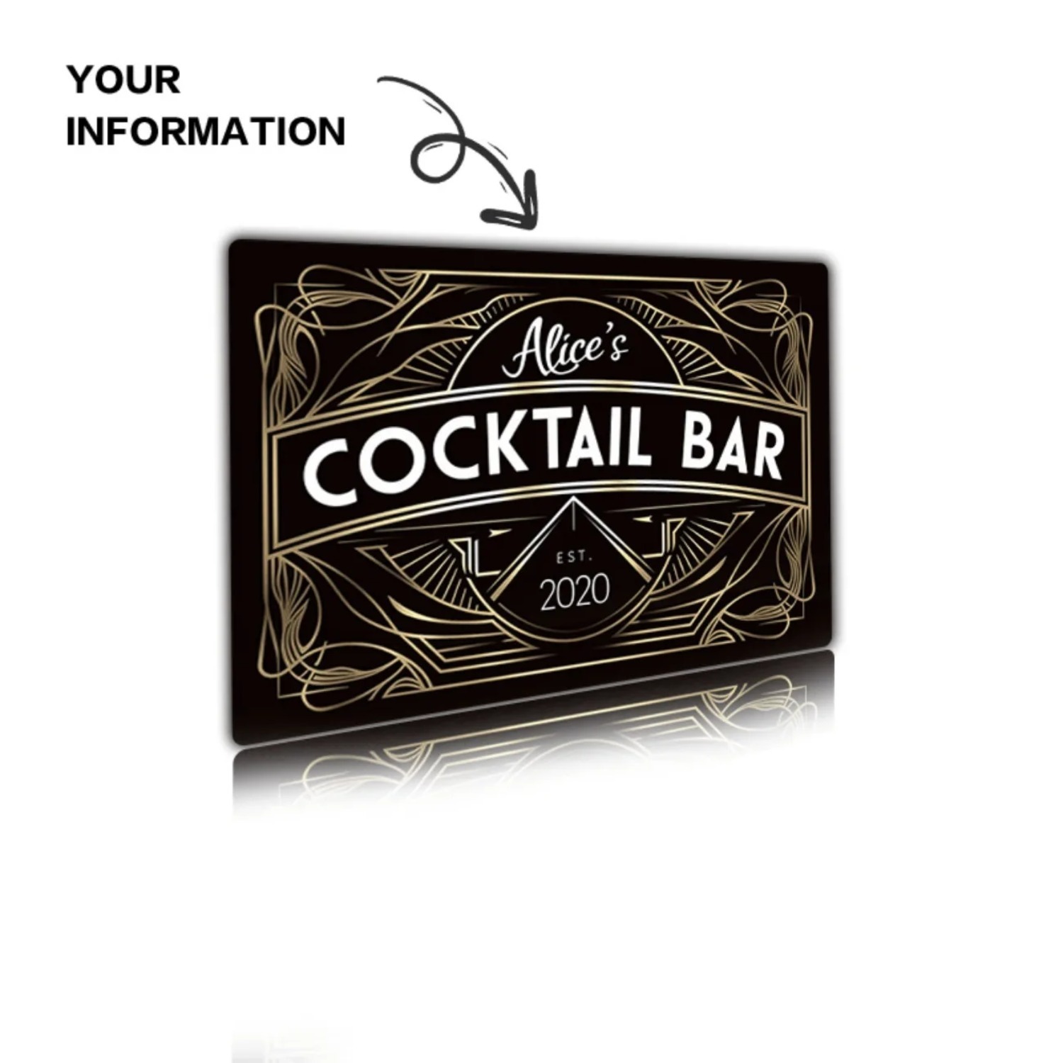 Personalized Art Deco Metal Wa - Home Bar Signs ulasan dan harga