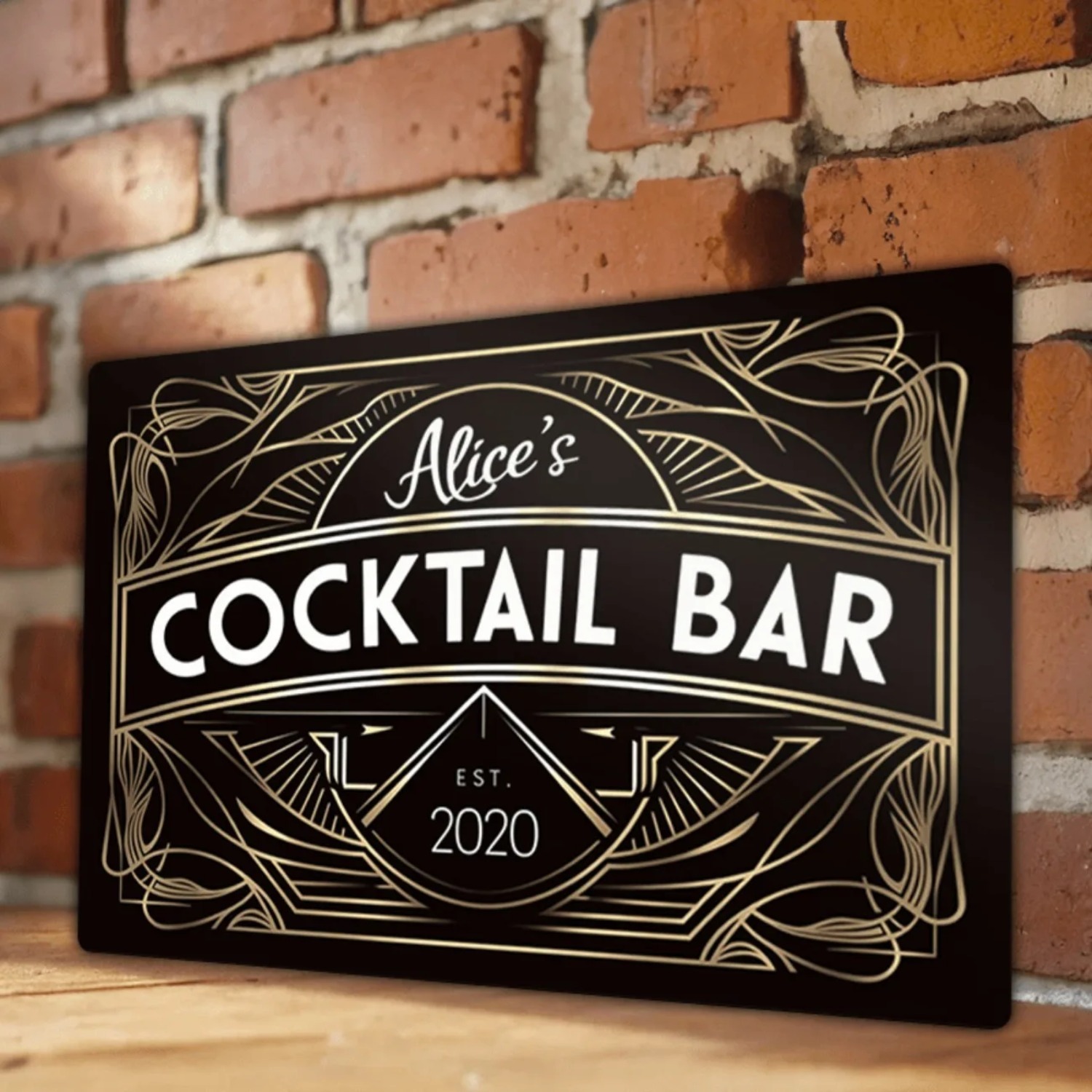 Personalized Art Deco Metal Wa - Home Bar Signs ulasan dan harga