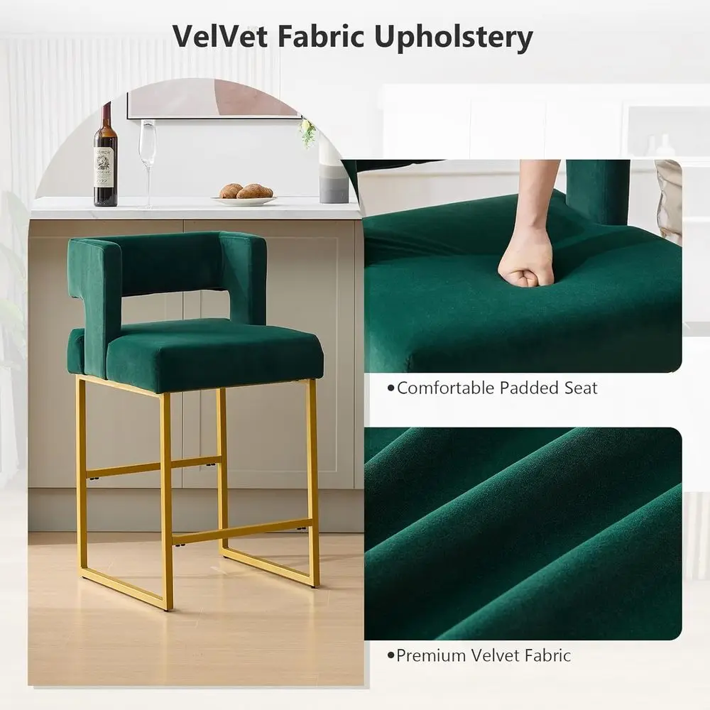 Set of 2 Green Velvet Bar Stoo - Home Bar Stools ulasan dan harga