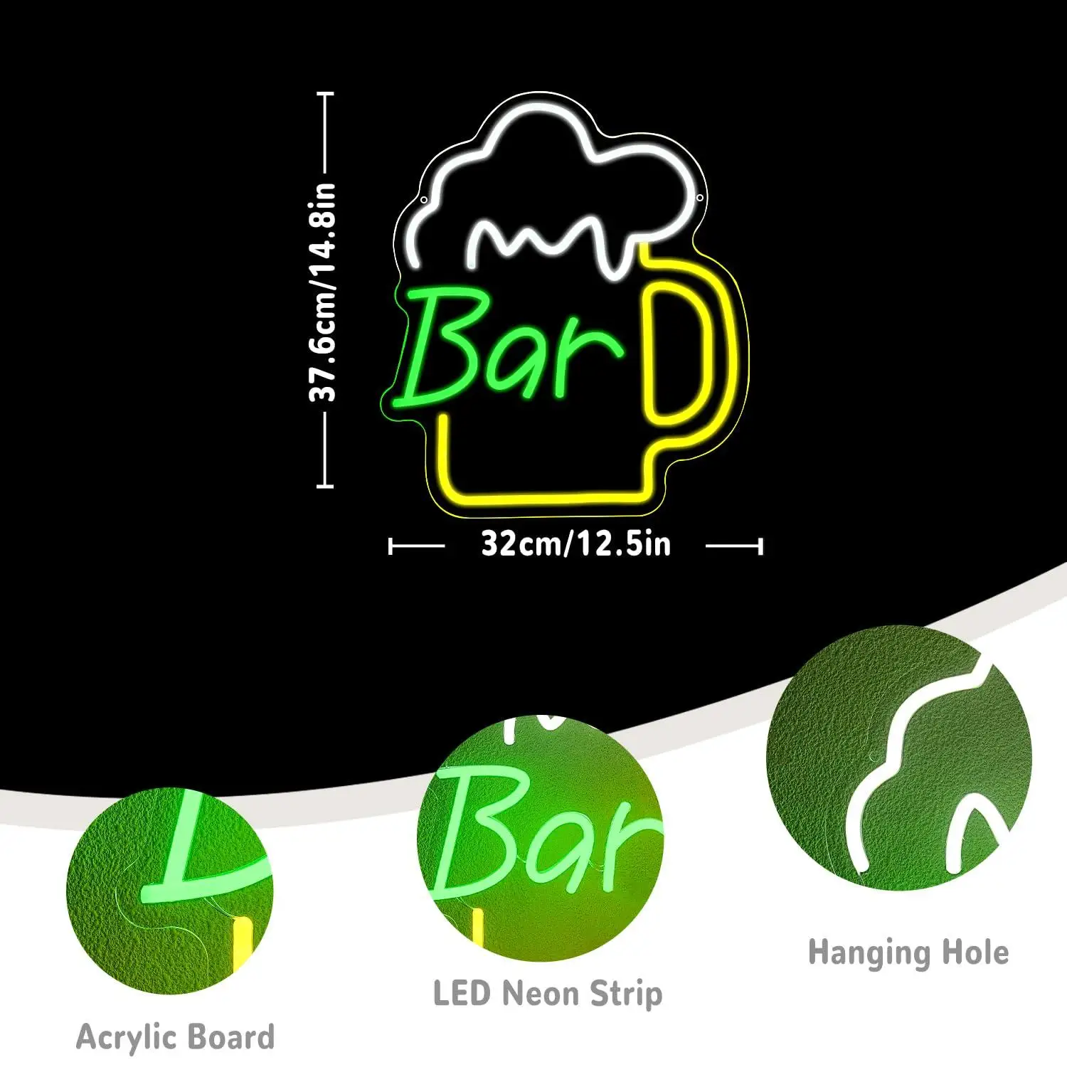 Beer Bar Neon Sign USB Dimmabl - Home Bar And Kitchen ulasan dan harga