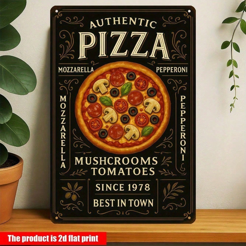 Vintage Pizzeria Metal Tin Sig - Home Bar And Kitchen ulasan dan harga